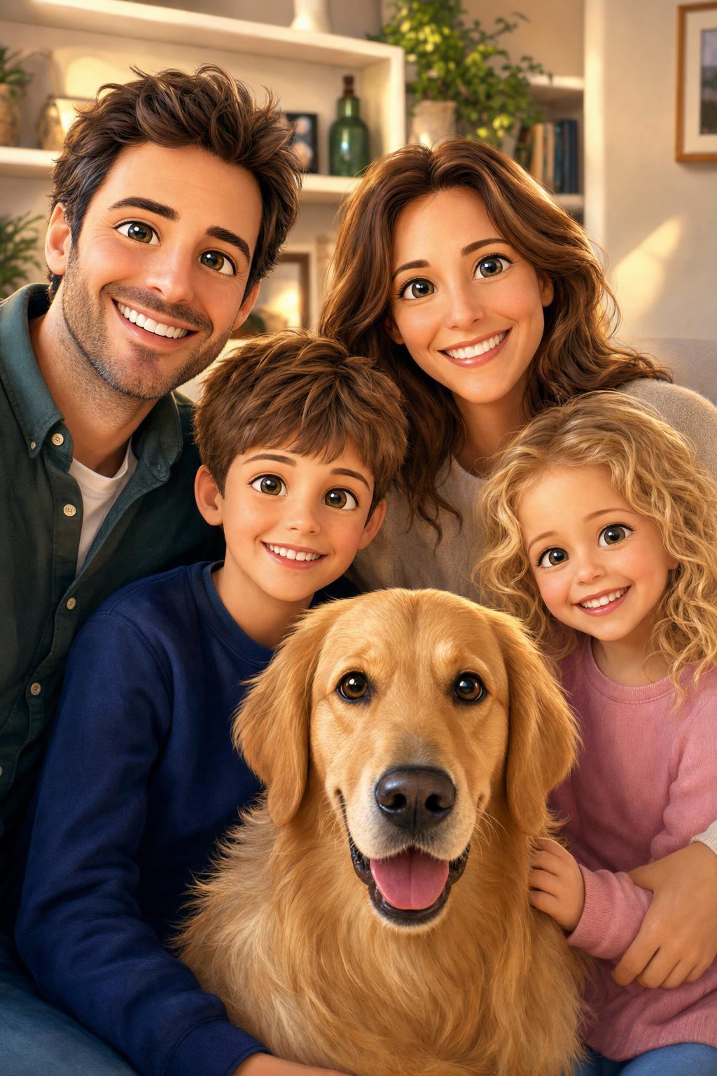 Portrait de famille — style Studio d'animation 3D